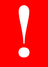 Ausrufezeichen auf rotem Hintergrund